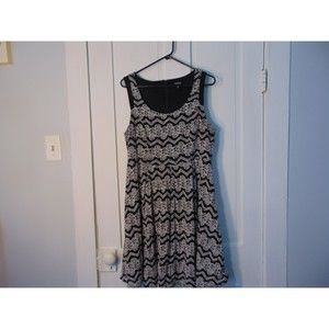 Womens Dress by Torrid-Black and White A-Line Dress Size 16